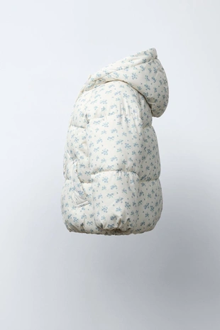 Стеганая флисовая куртка с цветочным принтом- Заказать в России