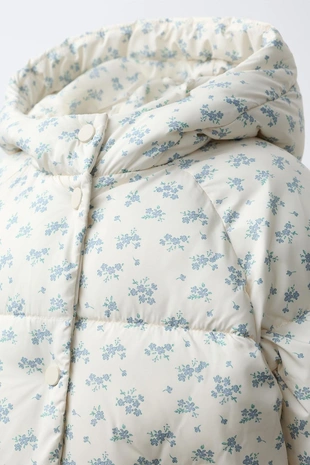 Стеганая флисовая куртка с цветочным принтом- Заказать в России