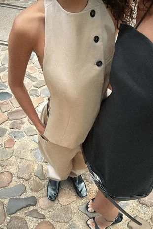 Топ-жилет с открытой спиной- Заказать в России