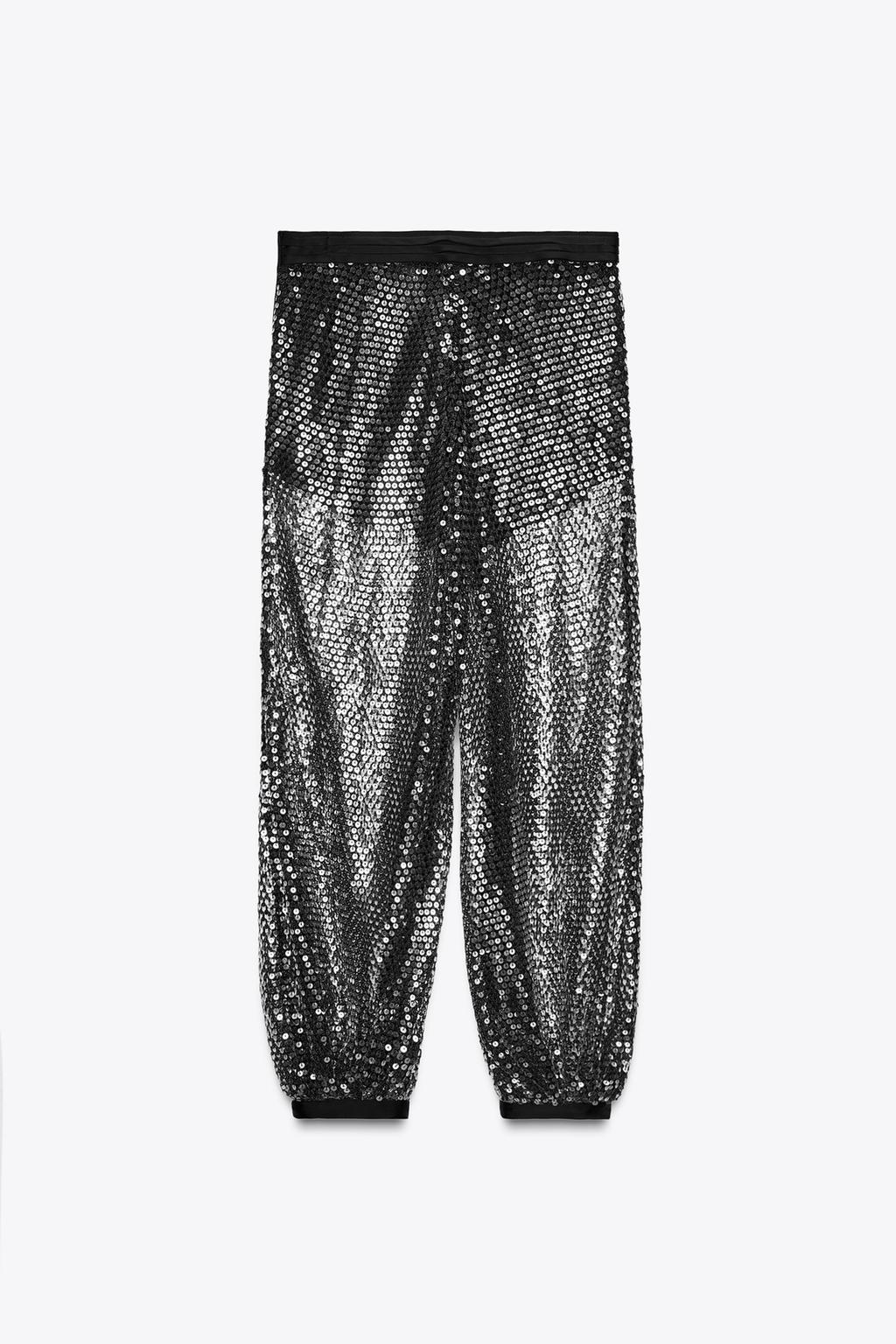 БРЮКИ-ШАРОВАРЫ С ПАЙЕТКАМИ — ZW COLLECTION