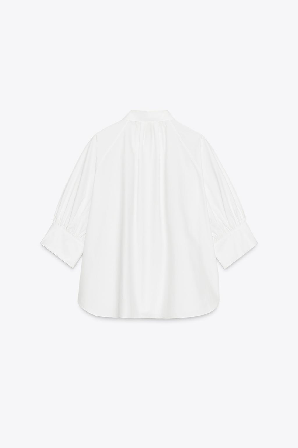 РУБАШКА СО СКЛАДКАМИ И ОБЪЕМНЫМИ РУКАВАМИ ZW COLLECTION