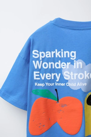 Футболка с рельефным принтом «яблоко»- Заказать в России