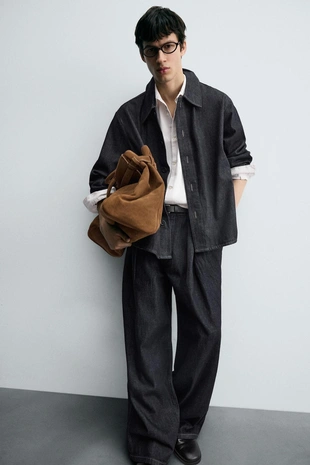 Джинсы WIDE-LEG со складками- Заказать в России