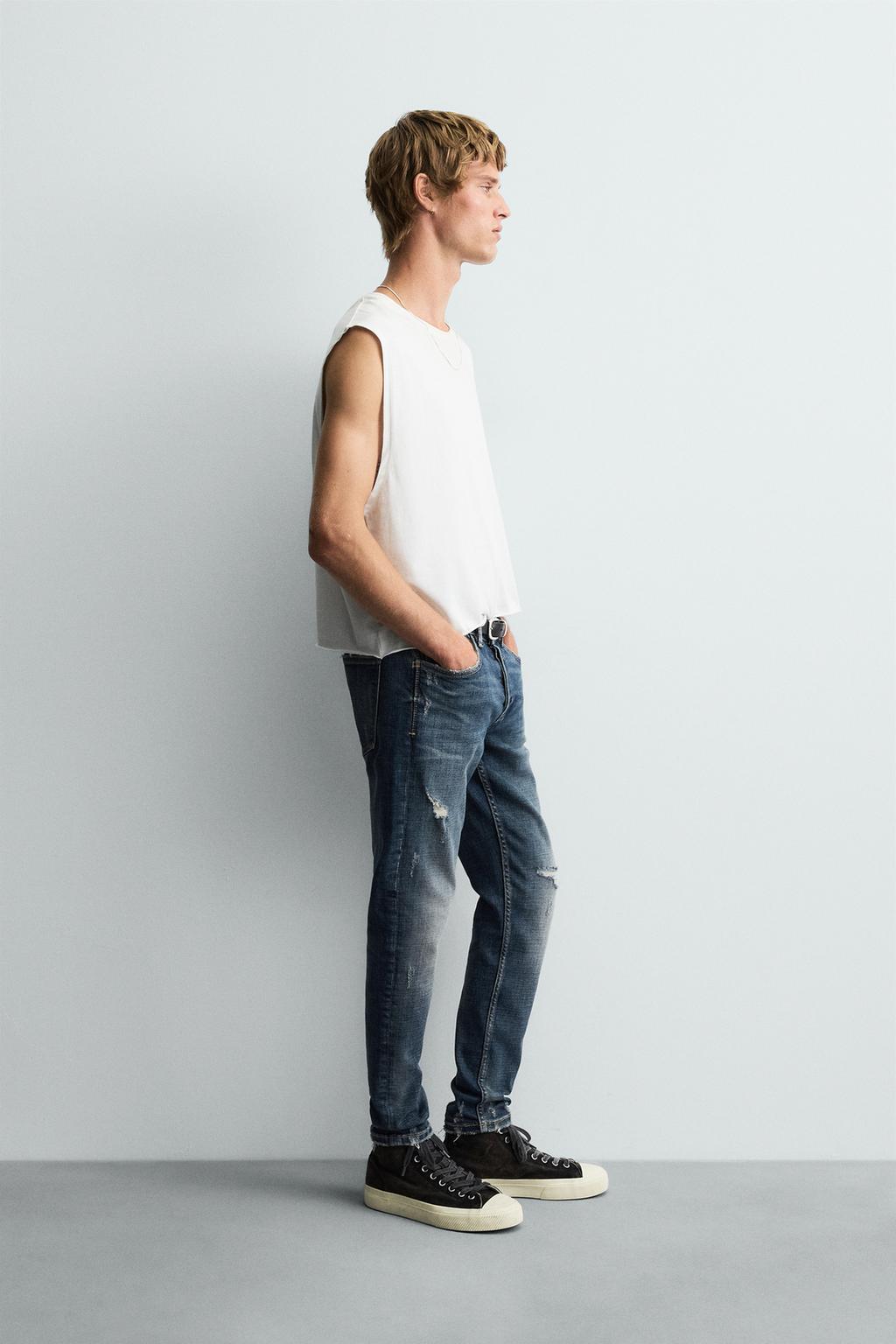 ДЖИНСЫ SKINNY FIT С РАЗРЕЗАМИ