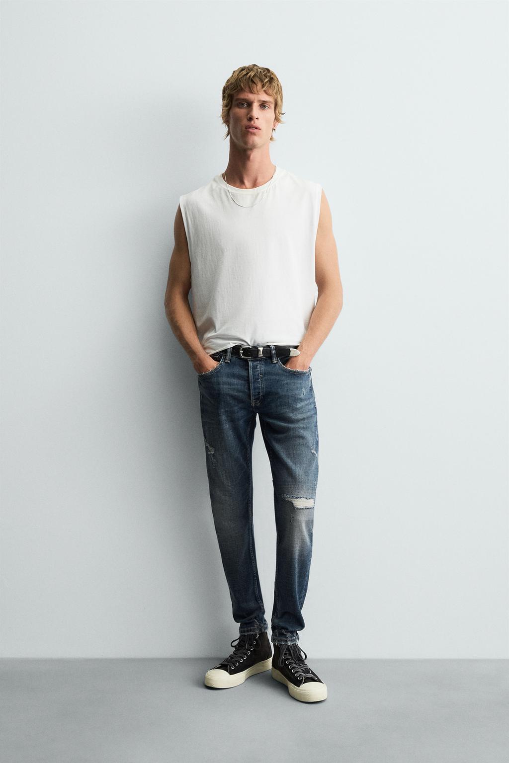 ДЖИНСЫ SKINNY FIT С РАЗРЕЗАМИ