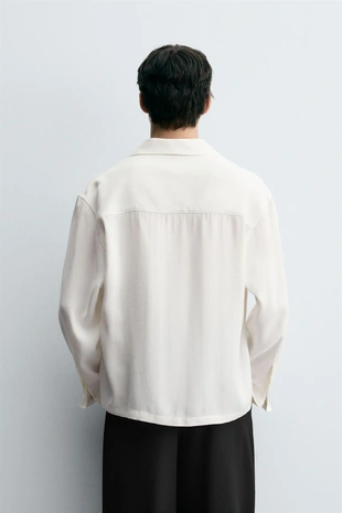 Рубашка BOXY-FIT из струящейся ткани- Заказать в России