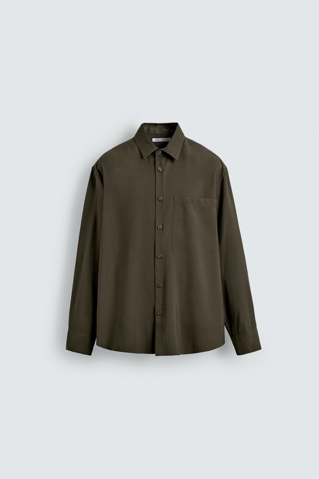 РУБАШКА RELAXED FIT ИЗ СТРУЯЩЕЙСЯ ТКАНИ