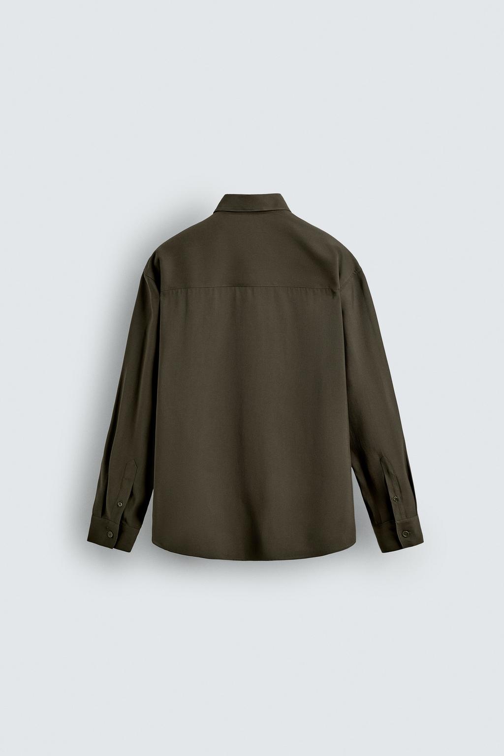 РУБАШКА RELAXED FIT ИЗ СТРУЯЩЕЙСЯ ТКАНИ