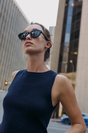 Navy blue | 5755/128/401 - Zara Базовый трикотажный топ