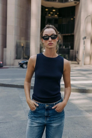 Базовый трикотажный топ- Заказать в России