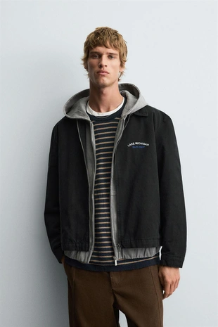 Куртка с вышивкой и молнией- Заказать в России