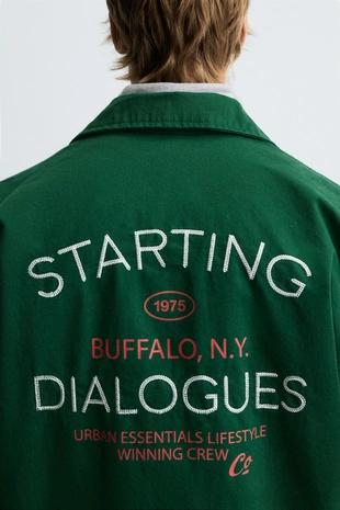 Куртка с вышивкой и молнией- Заказать в России