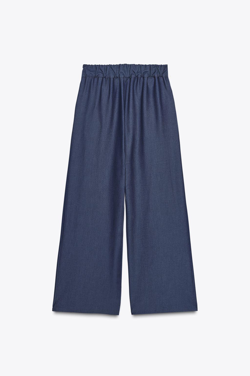БРЮКИ WIDE LEG С ОТДЕЛОЧНОЙ СТРОЧКОЙ