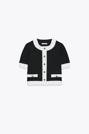 Куртка букле с контрастной отделкой- Заказать в России