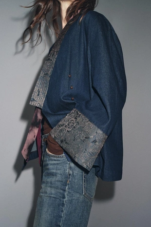 Кимоно JACQUARD с джинсовым эффектом- Заказать в России