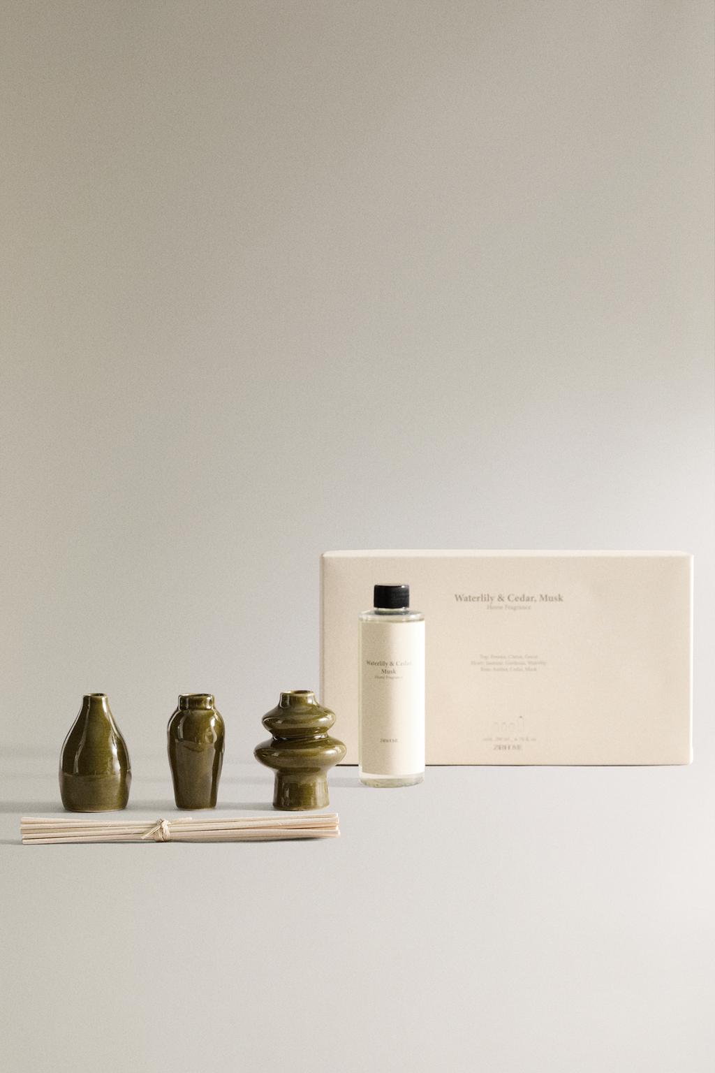 (200 ml) набор микадо + ароматизатор воздуха waterlily & cedar, musk