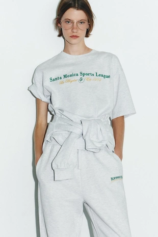 Хлопковые брюки с надписью- Заказать в России