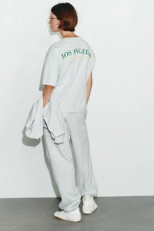 Хлопковые брюки с надписью- Заказать в России