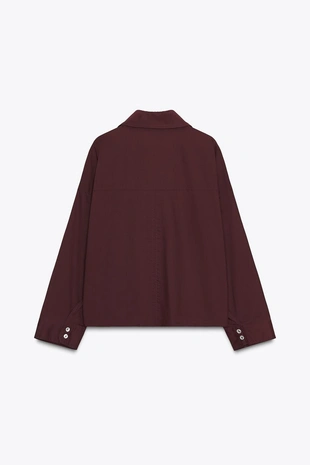 Рубашка из поплина с пуговицами- Заказать в России