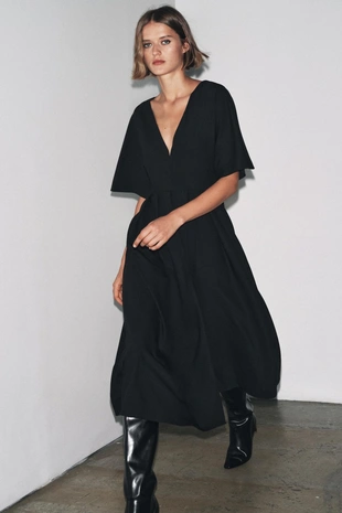 Платье миди с V-образным вырезом — ZW COLLECTION- Заказать в России