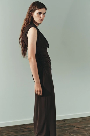 Платье миди со сборками- Заказать в России