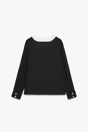 Креповое боди с контрастной отделкой- Заказать в России