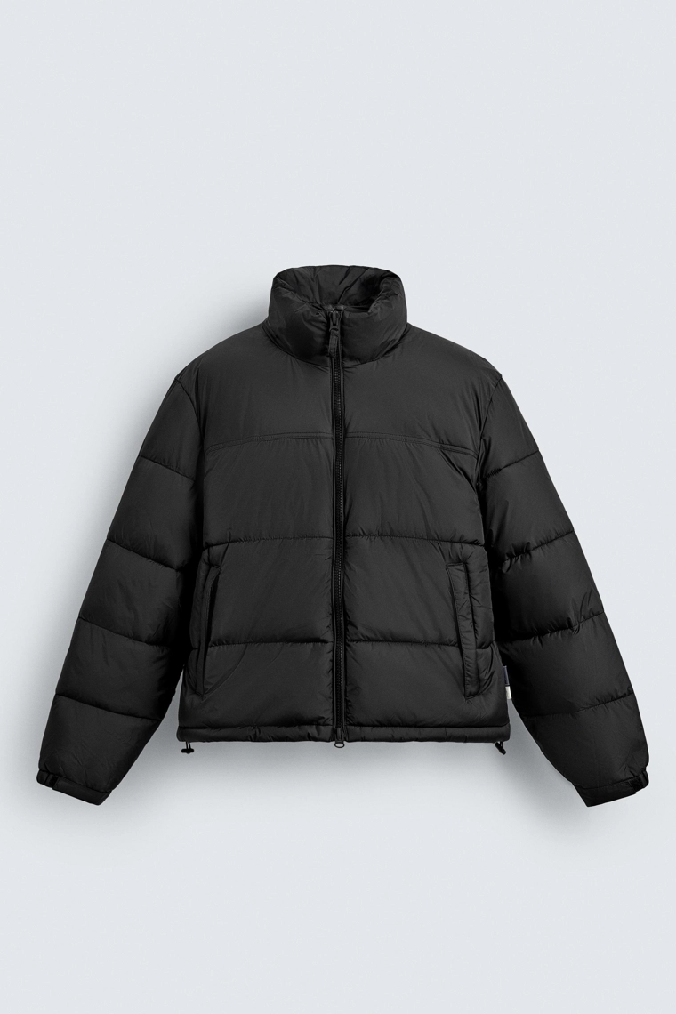 Утепленный пуховик zara свободного кроя