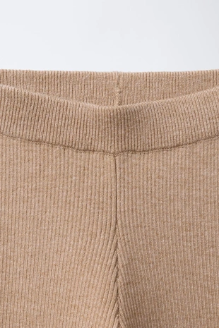 Mid-camel | 5536/700/756 - Zara Легинсы FLARE в рубчик