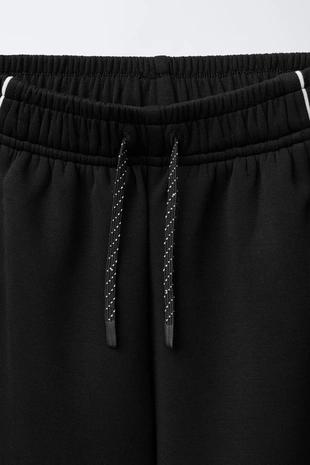 Black | 0673/703/800 - Zara Брюки с модалом и контрастной отделкой