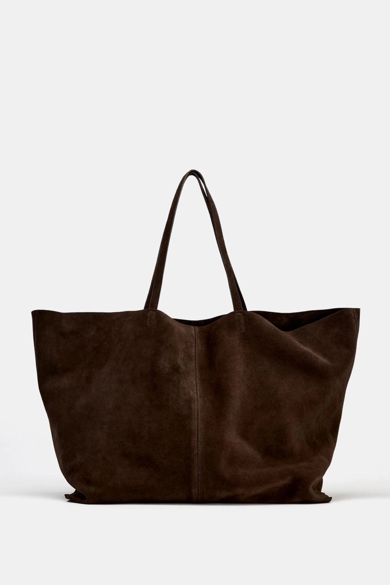Макси-тоут из замши с разделением