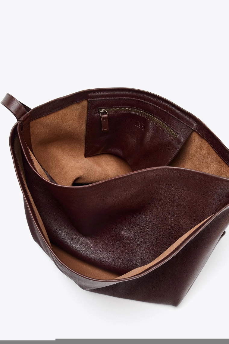 Кожаная сумка с двумя отделениями