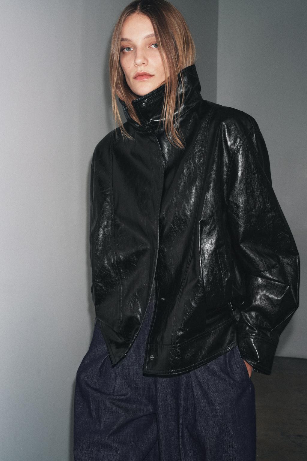 Zara Куртка-бомбер — коллекция zara «zw» - Цвет черный - black