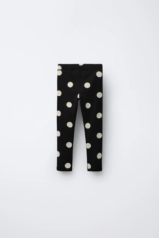 Легинсы в рубчик с принтом