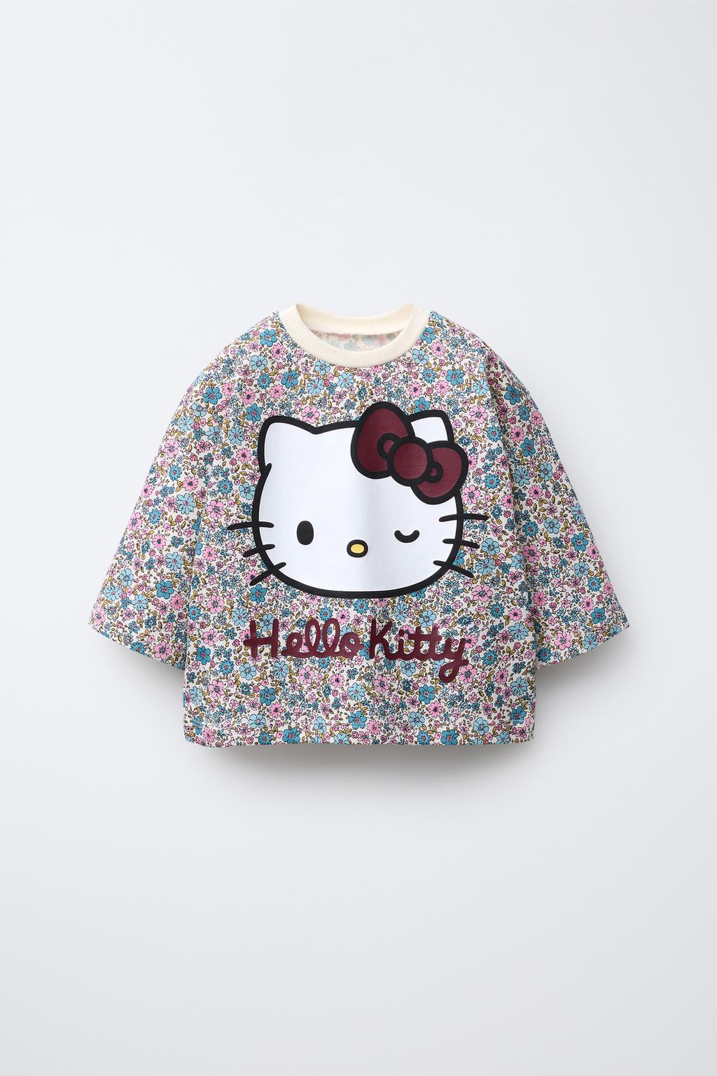 ЛОНГСЛИВ С ЦВЕТОЧНЫМ ПРИНТОМ HELLO KITTY ©