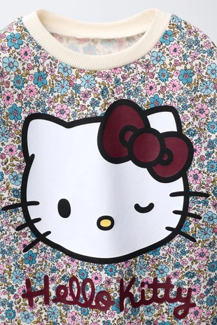 Лонгслив с цветочным принтом HELLO KITTY ©- Заказать в России