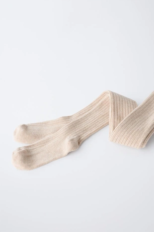 Однотонные колготки в рубчик