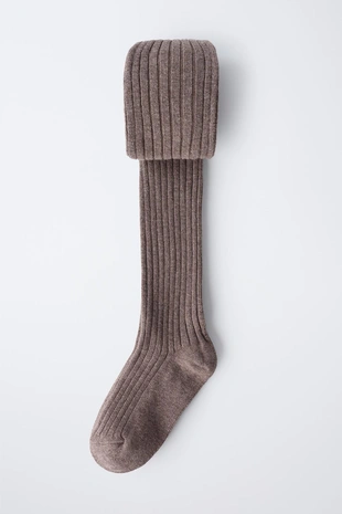 Однотонные колготки в рубчик