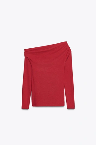 Мягкая асимметричная футболка- Заказать в России