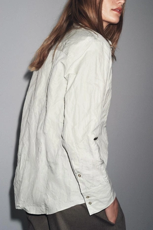 Рубашка в полоску из жатой ткани — ZW COLLECTION- Заказать в России