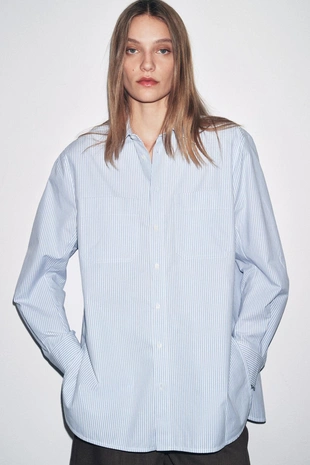 Рубашка в полоску с карманом — ZW COLLECTION- Заказать в России