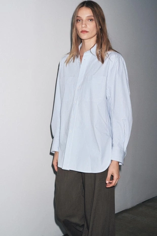 Рубашка в полоску с карманом — ZW COLLECTION- Заказать в России