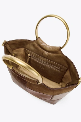 Мини-сумка-мешок из пэчворка с жесткими ручками- Заказать в России