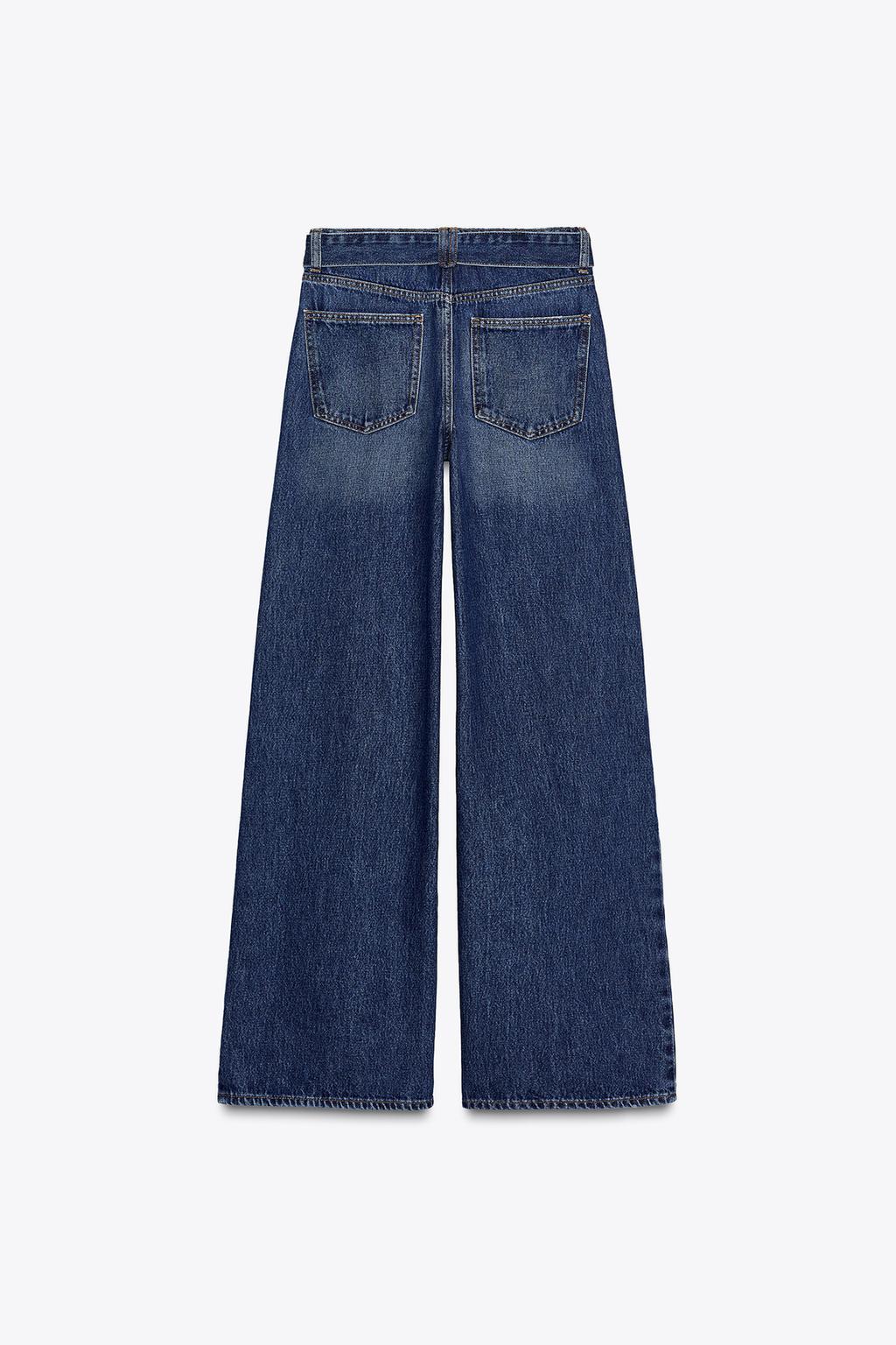 ДЖИНСЫ WIDE-LEG СО СРЕДНЕЙ ПОСАДКОЙ И ПОЯСОМ