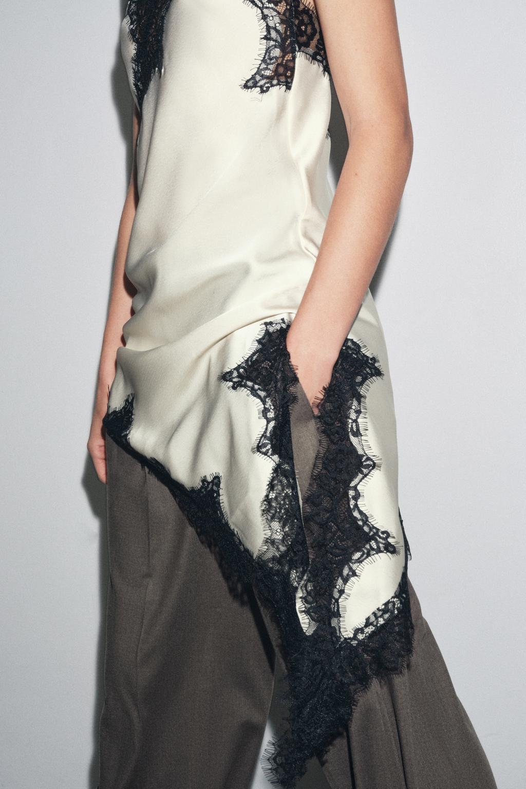 ПЛАТЬЕ АСИММЕТРИЧНОГО КРОЯ С КРУЖЕВОМ — ZW COLLECTION