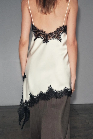 Платье асимметричного кроя с кружевом — ZW COLLECTION- Заказать в России