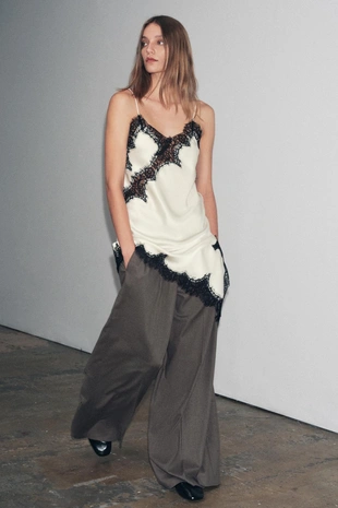 Платье асимметричного кроя с кружевом — ZW COLLECTION- Заказать в России