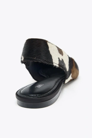 Балетки на ремешке из кожи- Заказать в России