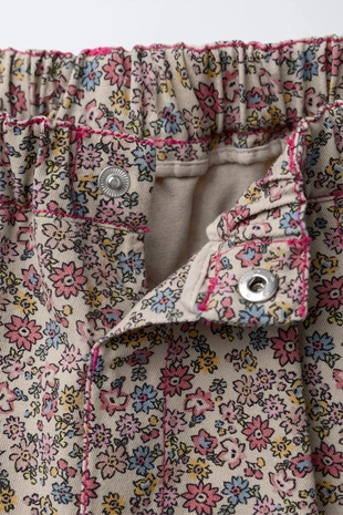 Брюки BAGGY с цветочным принтом- Заказать в России