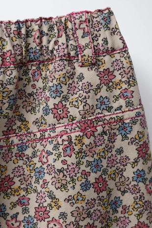 Брюки BAGGY с цветочным принтом- Заказать в России