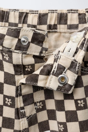 Брюки-кюлоты из твила в шотландскую клетку- Заказать в России